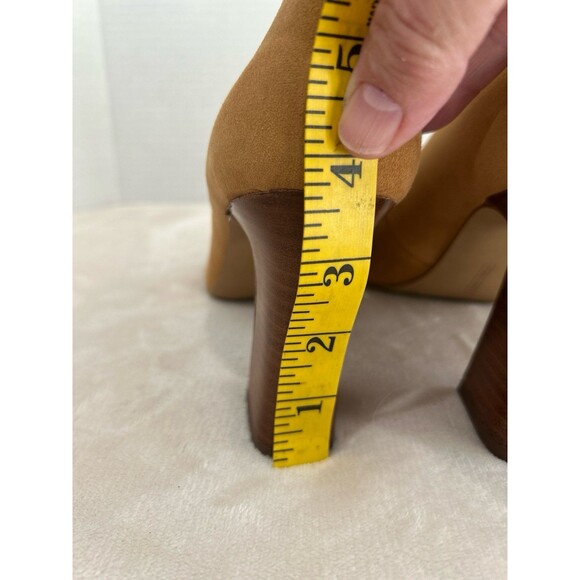 Vince Camuto Shoes Women’s Size 8M Taupe Villona Suede Pump Block High Heel - Picture 12 of 12